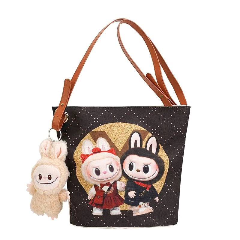 Labubu Canvas Bucket Bag – Stylish & Practical