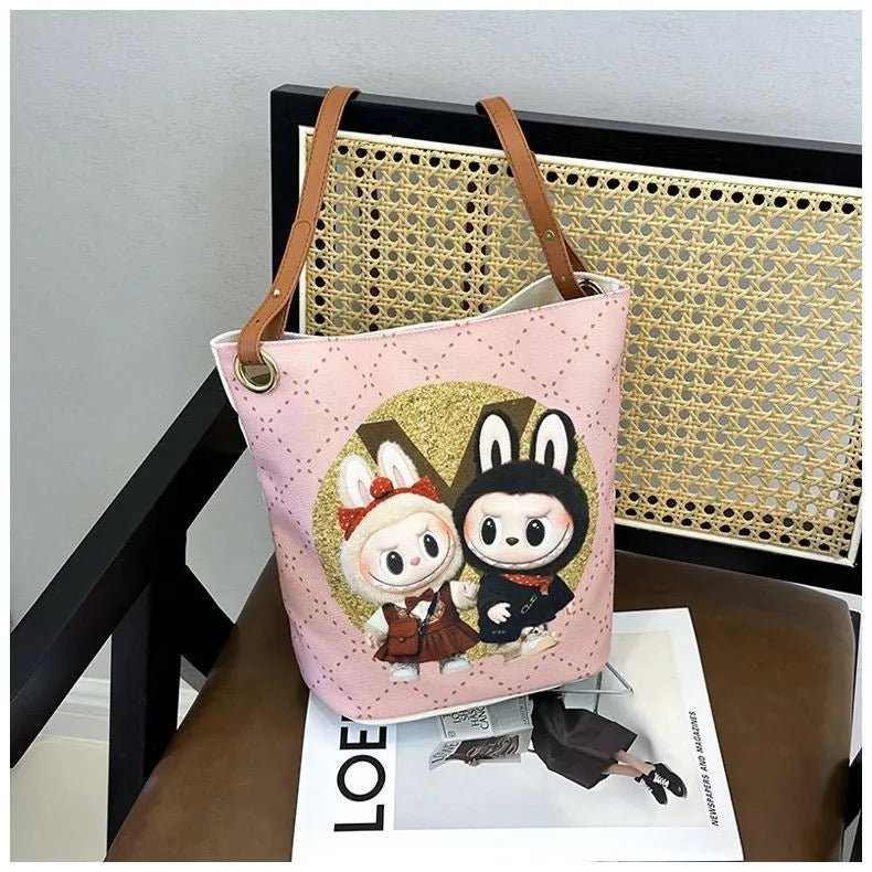 Labubu Canvas Bucket Bag – Stylish & Practical