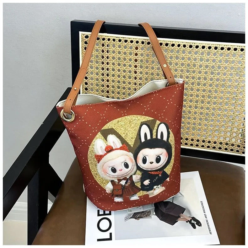 Labubu Canvas Bucket Bag – Stylish & Practical
