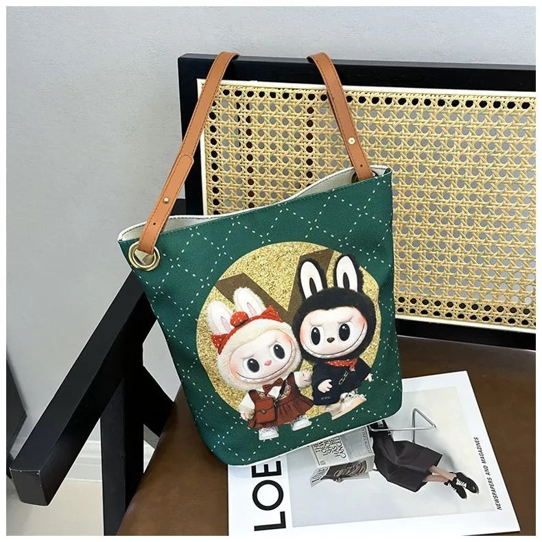 Labubu Canvas Bucket Bag – Stylish & Practical
