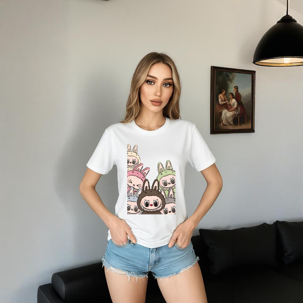 ラブブは彼女のためのラブブの恋人のギフトのためのモンスタークルーネックTシャツ