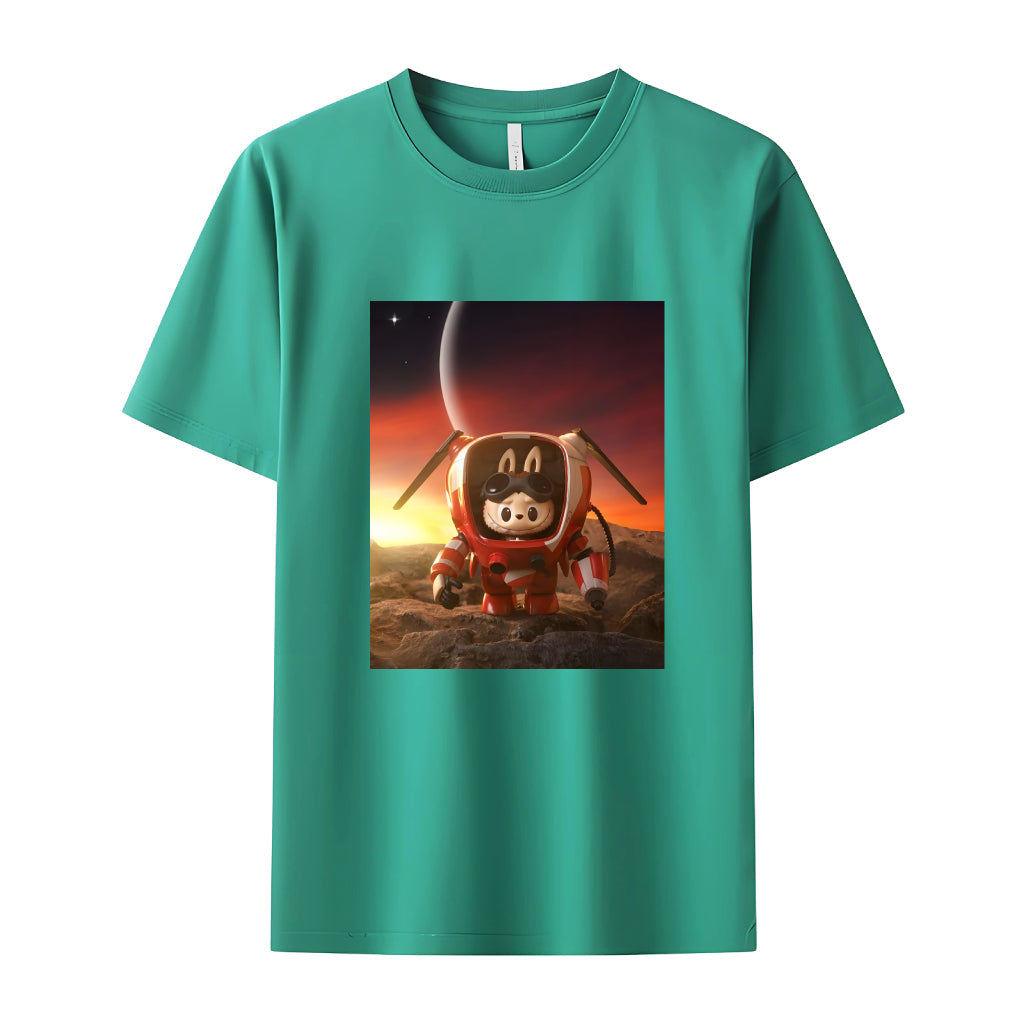 Space Mission Labubu Monsters Crew Neck T-shirt til Labubu-elsker