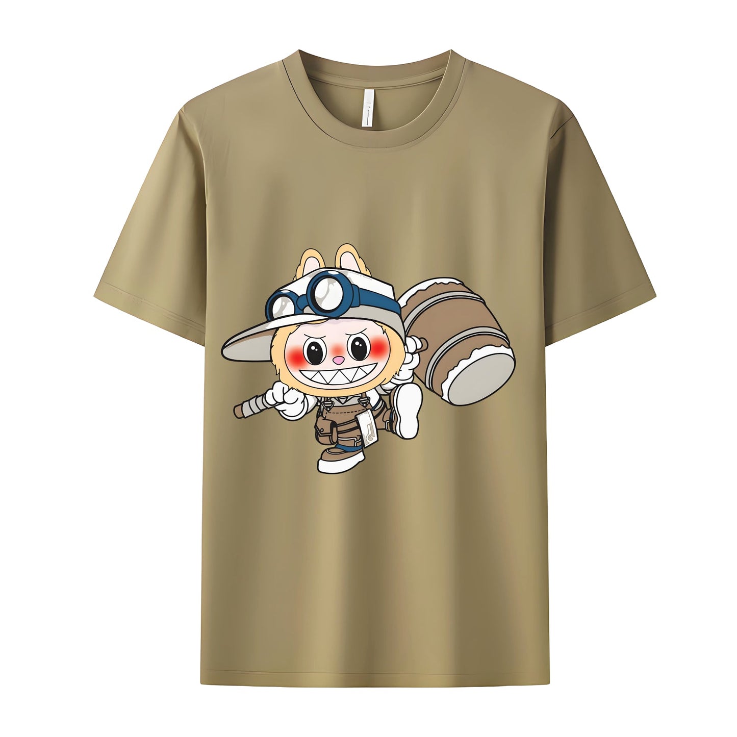 Hammer Labubu The Monsters Crew Neck T-shirt til Labubu elsker gaver til kæreste