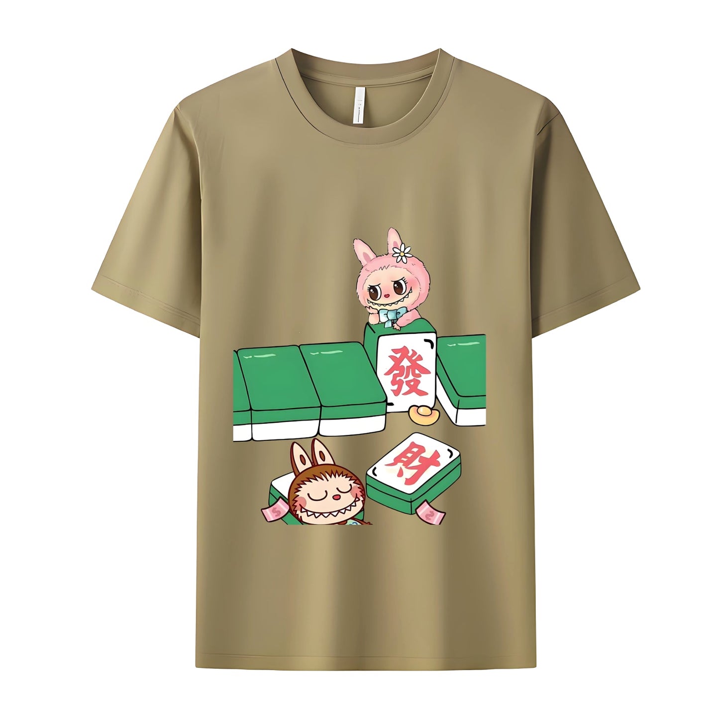 Mahjong Labubu The Monsters Crew Neck半袖TシャツLabubu Lover Gifts for Girlend