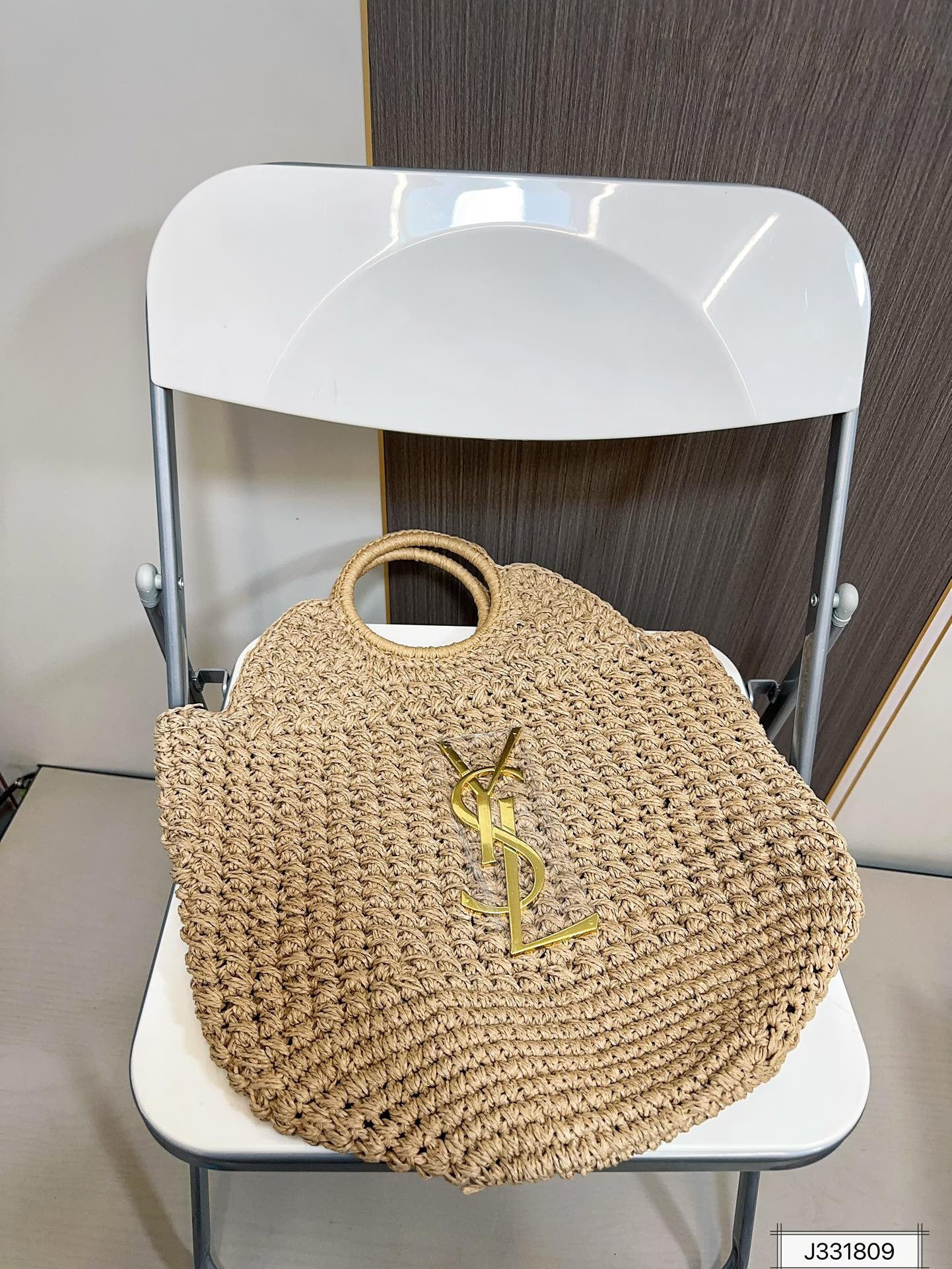luxury SAINT LAURENT Summer Raffia Tote Bag 41x37cm