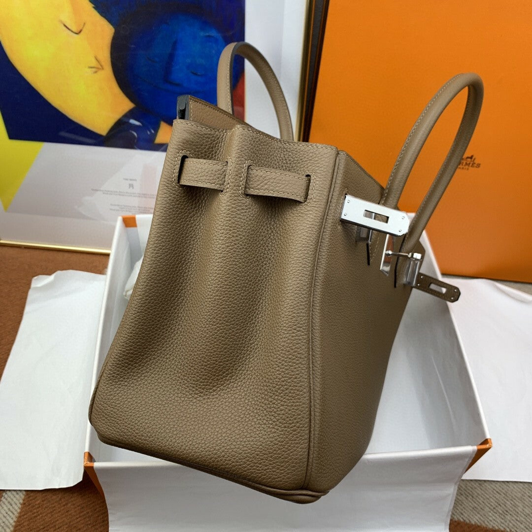 luxury Birkin 30 Togo Etoupe Bag Silver Hardware Handbags (11.8in30cm)