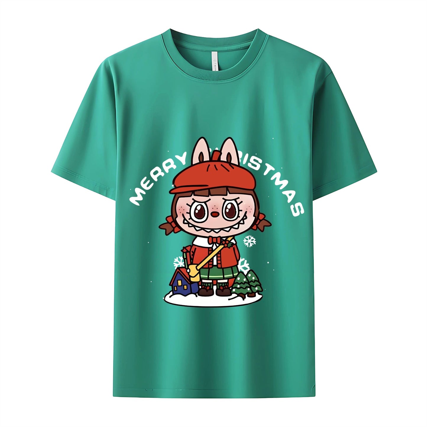 Świąteczne Labubu T-shirt Monsters Crew SCICT dla Labubu Lover Prezenty dla dziewczyny