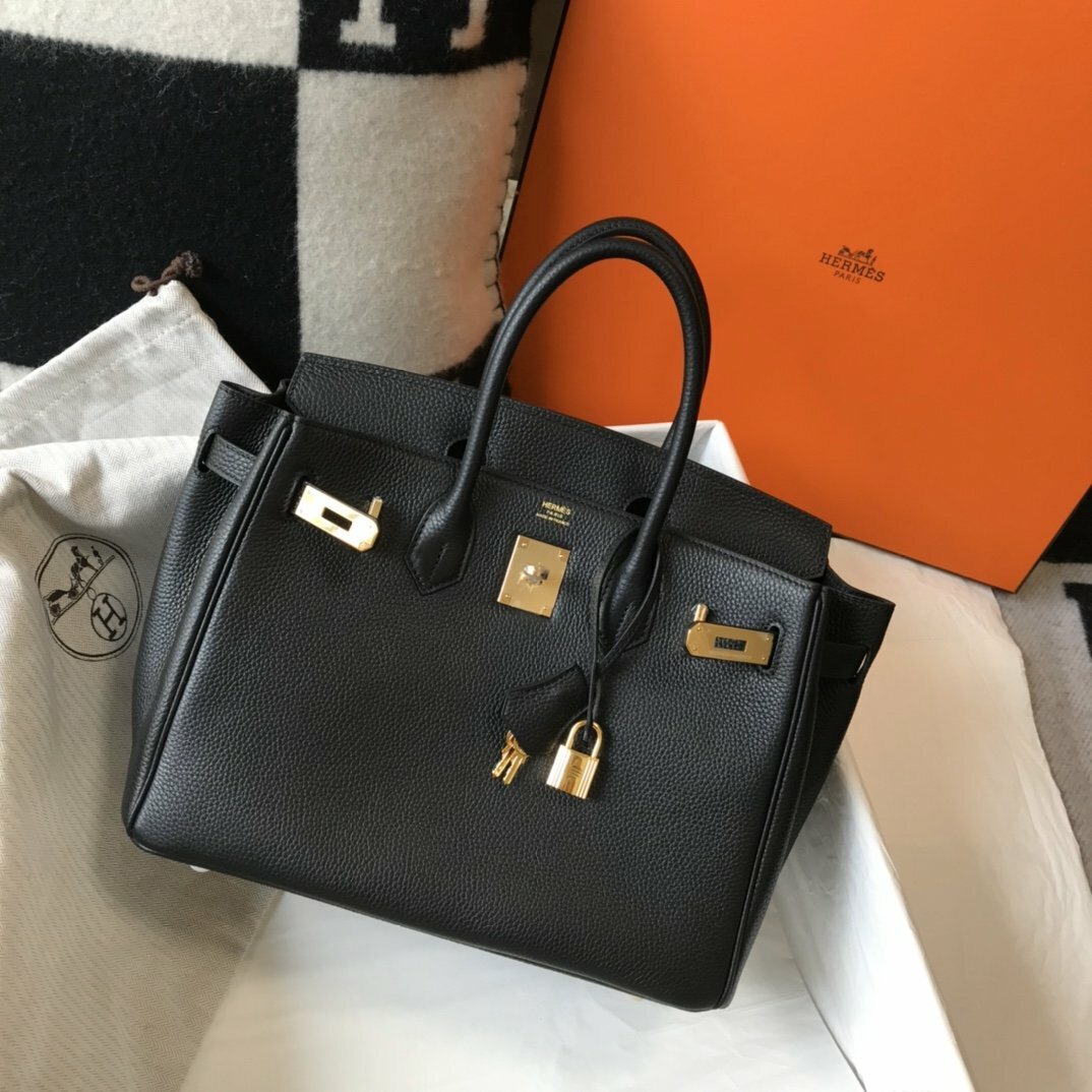 luxury Handle Bag 30cm Black
