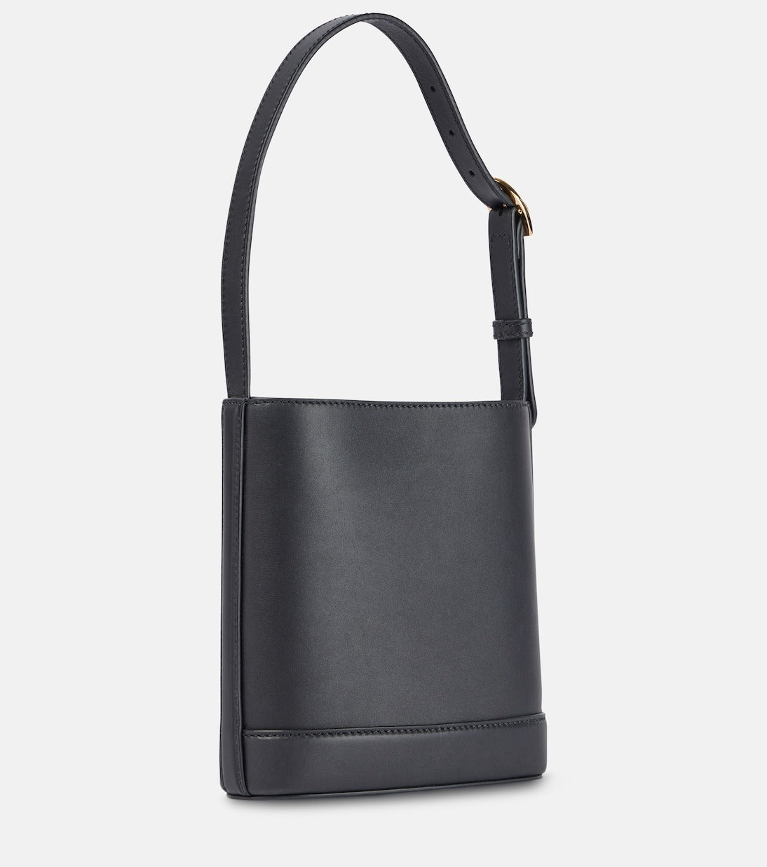 luxury small horsebit embellished leather bucket bag