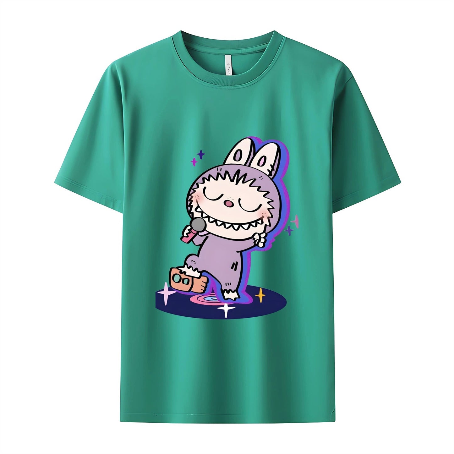 Funny Labubu The Monsters Crew Neck Short Sleeve T-Shirt For Labubu Lover Gifts For Girlfriend