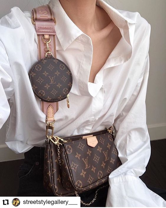 Luxury Multi-Pochette Bag in pink
