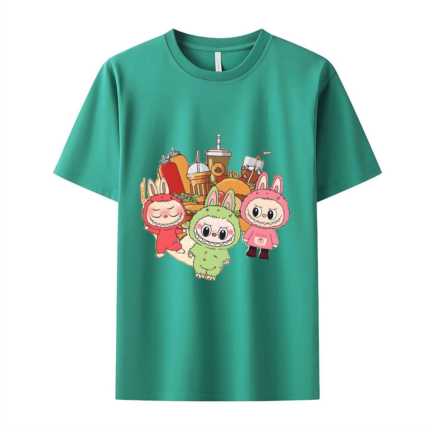 Cute Labubu The Monsters Crew Neck T-Shirt For Labubu Lover