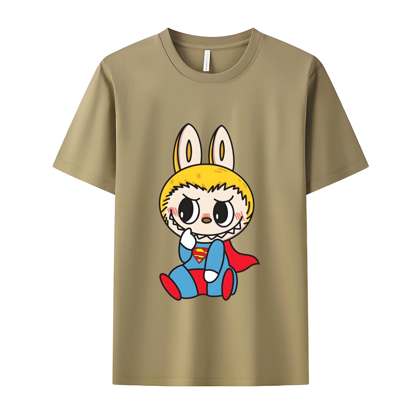 Super Labubu The Monsters Crew Teck Camiseta de manga corta para regalos de amantes de Labubu para novia
