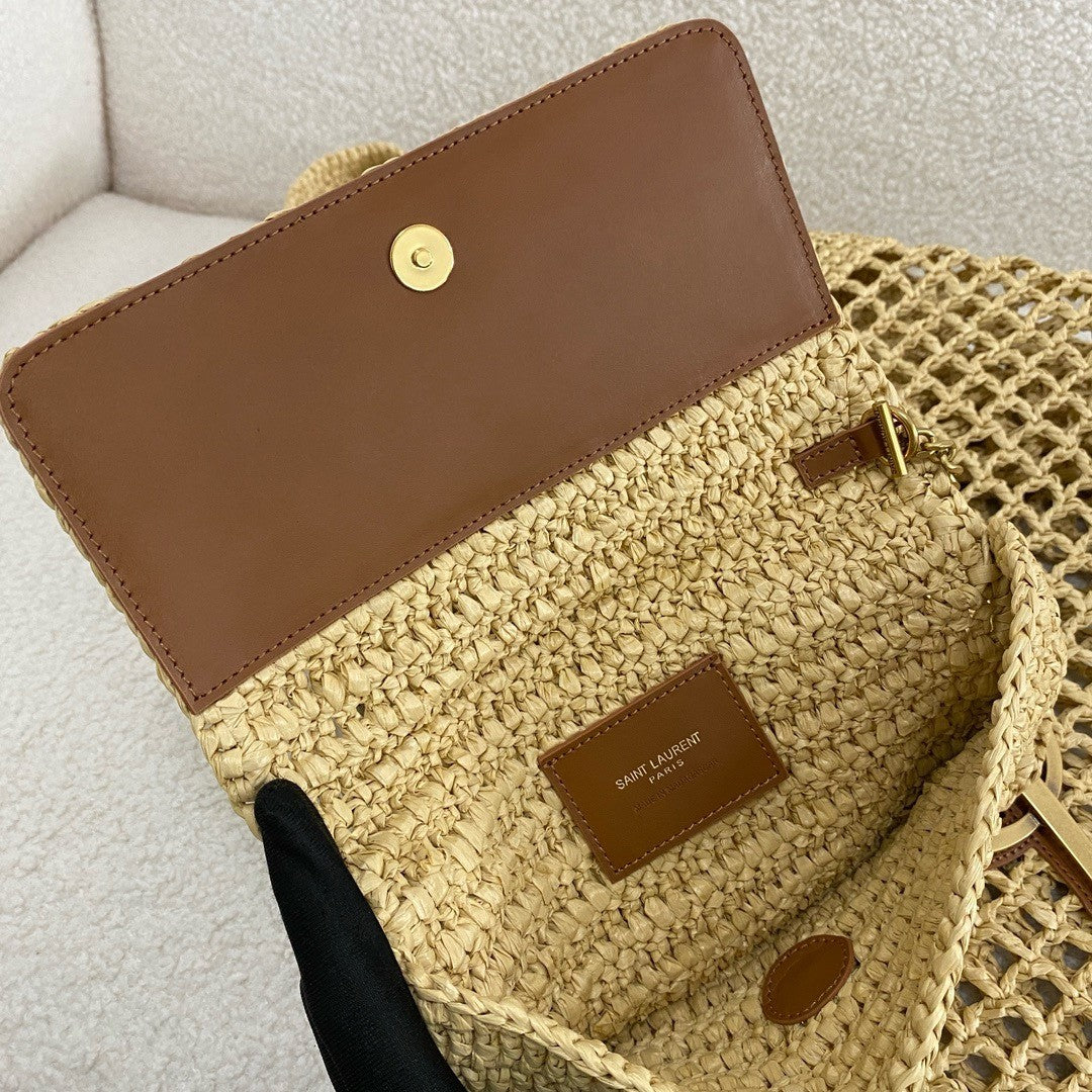 SAINT LAURENT luxury Raffia Icare Tote Bag