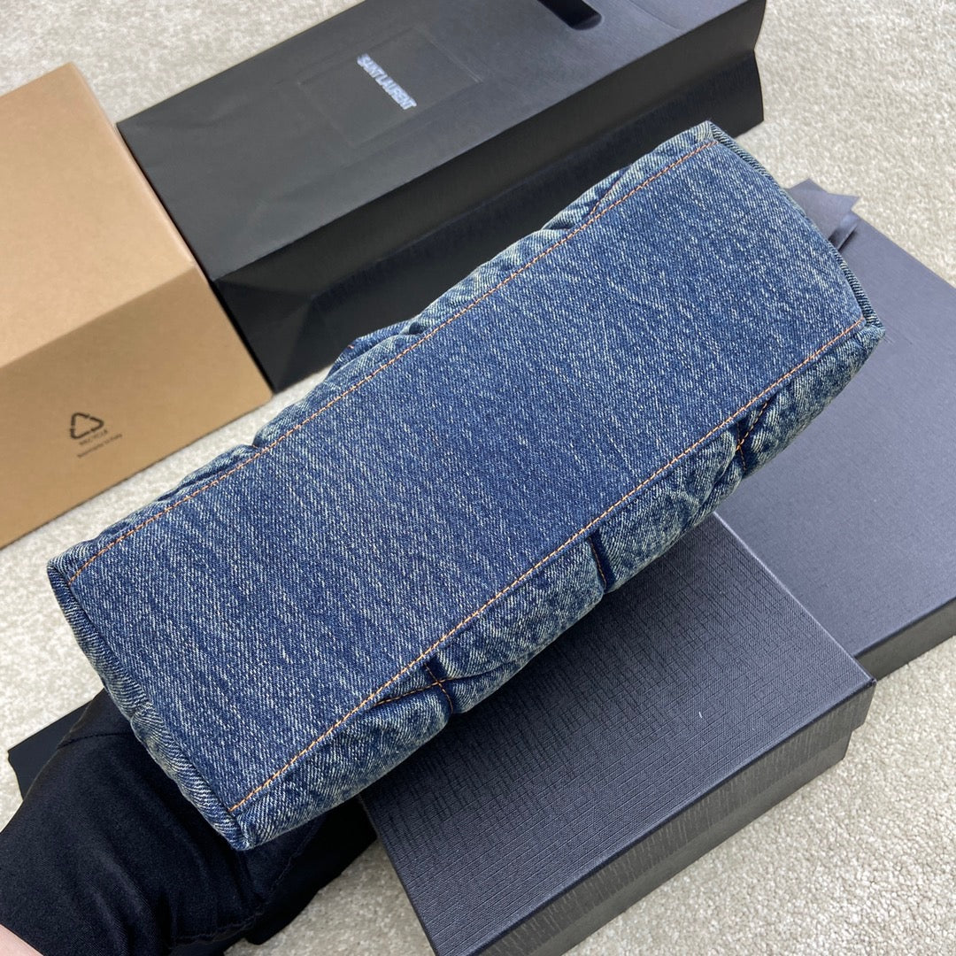 luxury Puffer Denim Bag - 29¡Á17¡Á11cm