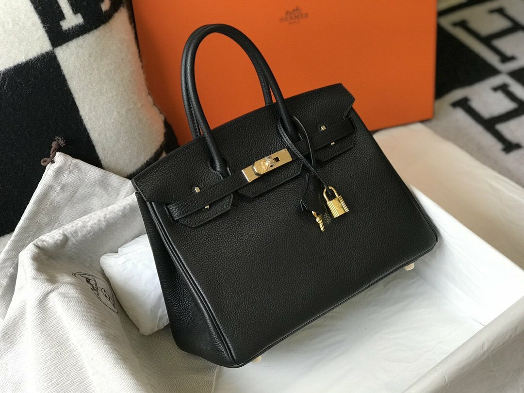 luxury Handle Bag 30cm Black