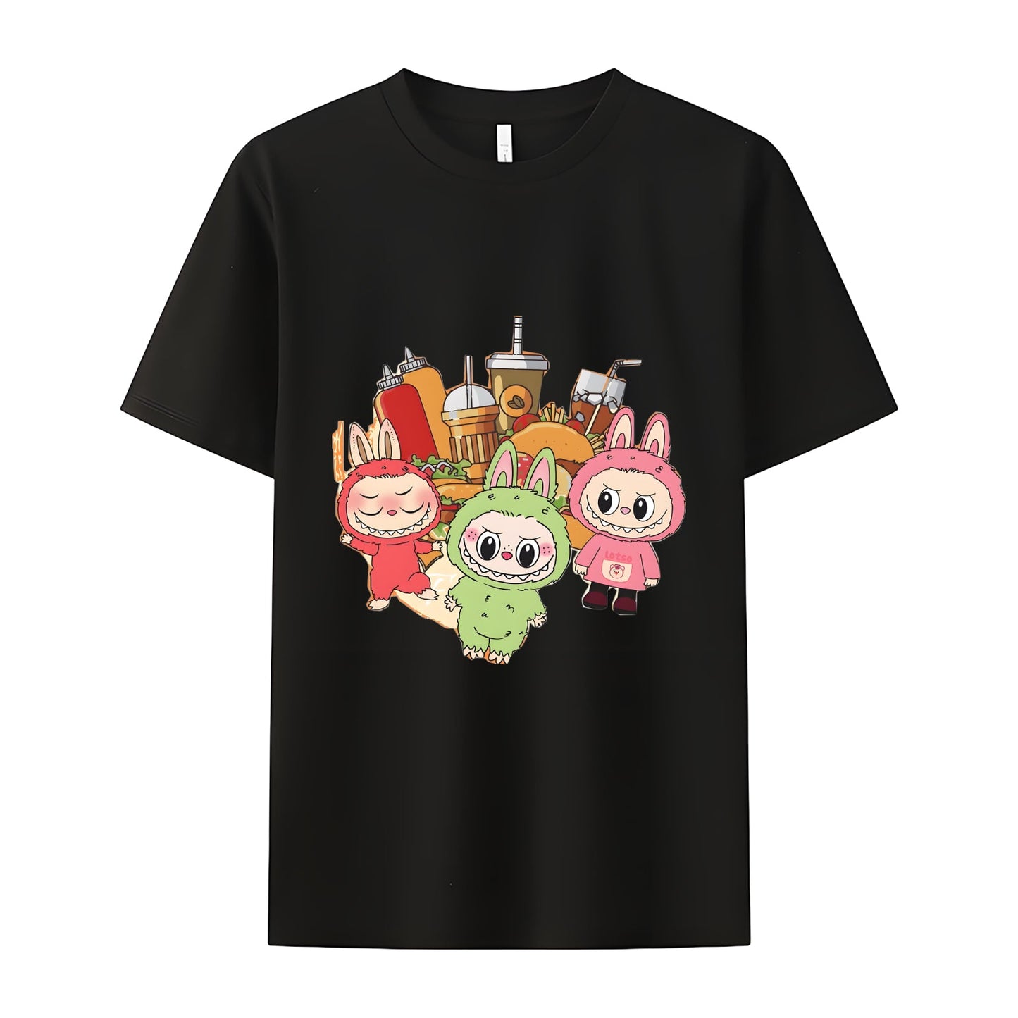 Cute Labubu The Monsters Crew Neck T-Shirt For Labubu Lover