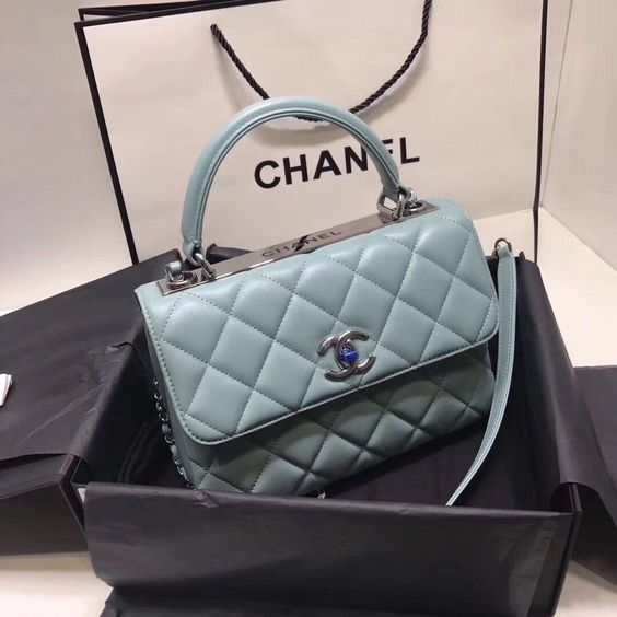 luxury Trendy CC Flap Bags-Blue