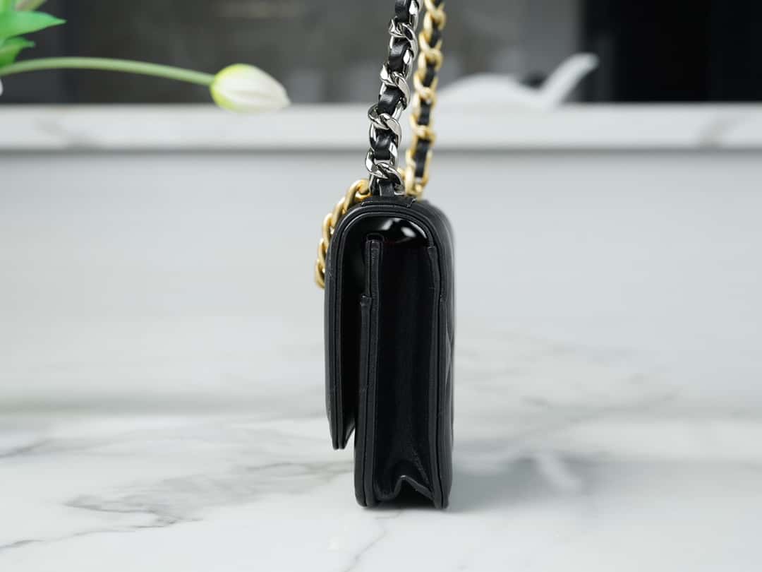 luxury 19 WOC Wallet On Chain AP0957 BLACK Flap Bag