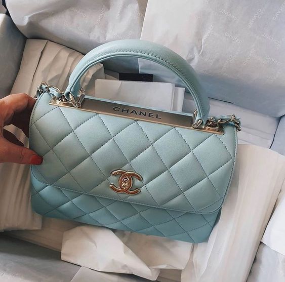 luxury Trendy CC Flap Bags-Blue