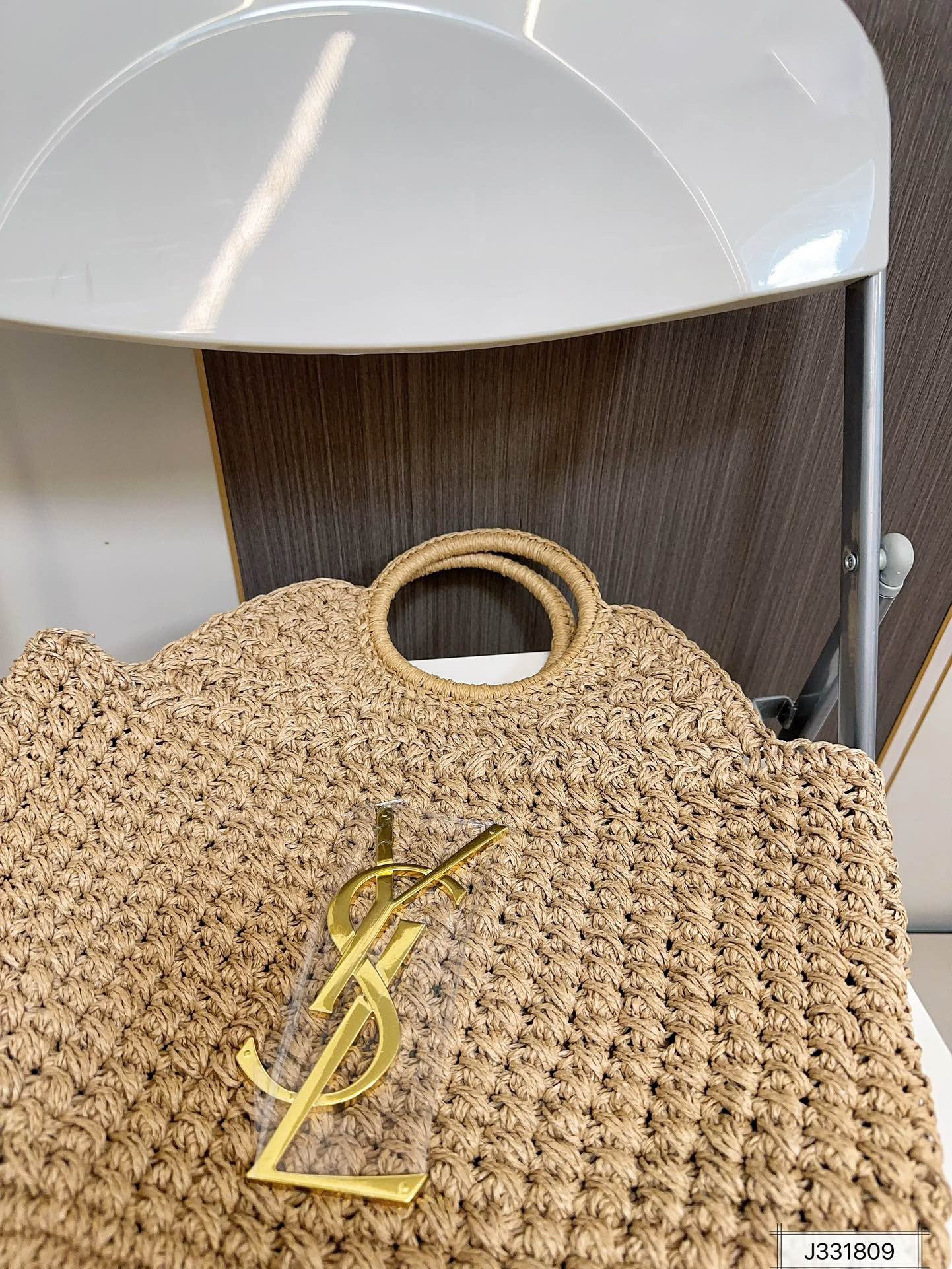 luxury SAINT LAURENT Summer Raffia Tote Bag 41x37cm
