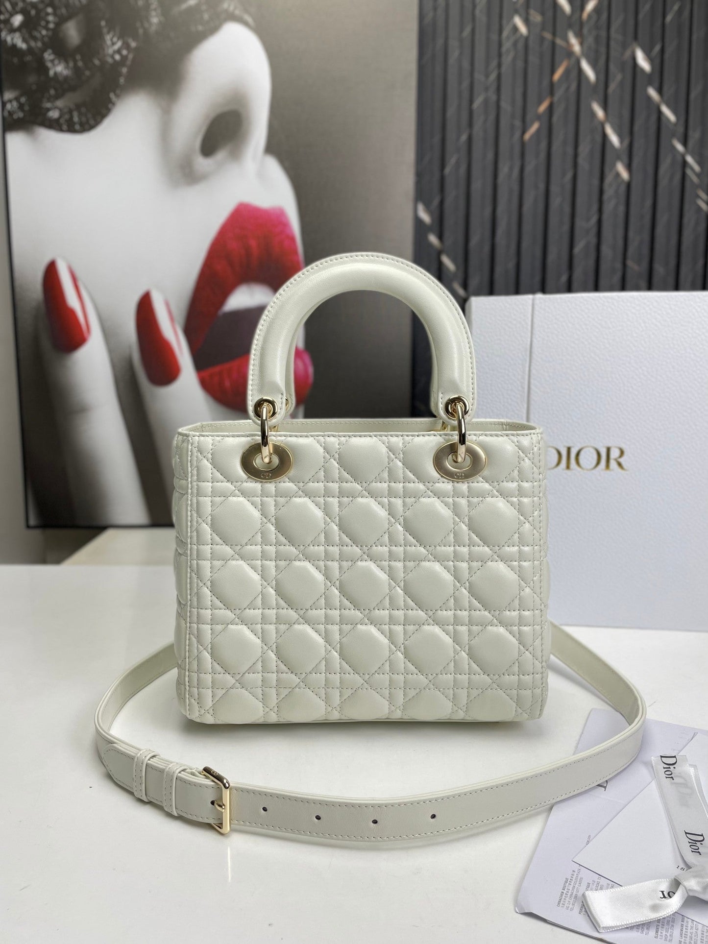 luxury Lady Medium White Bag 24cm