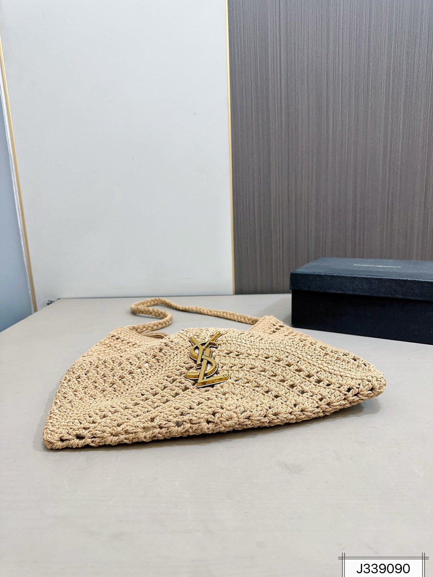 SAINT LAURENT luxury Raffia Tote Bag Beach Casual 37x22cm