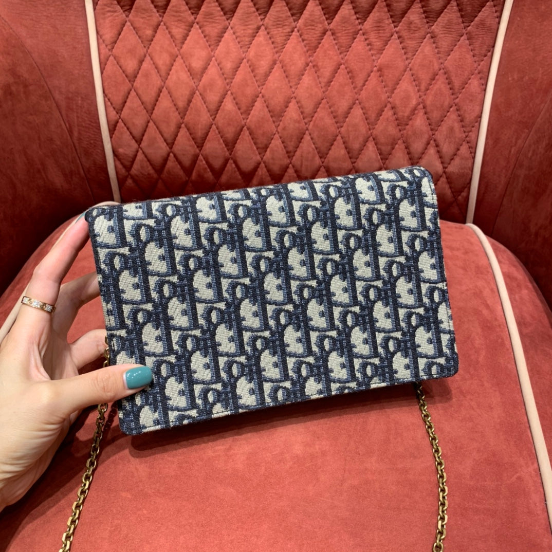 luxury Saddle Pouch Blue luxury Oblique Jacquard - 22 x 14.5 x 4.5 cm