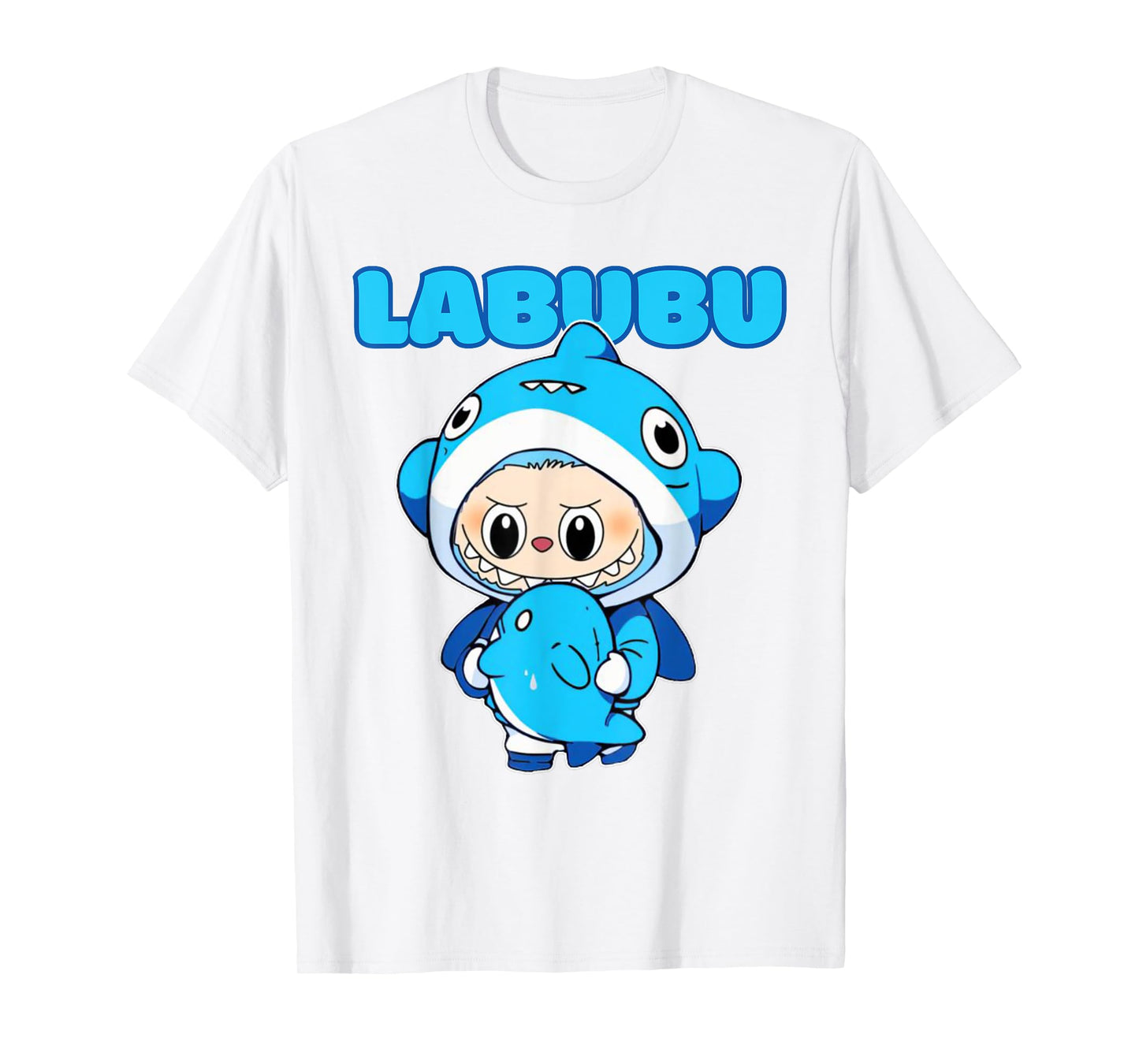 Cute Labubu Monsters Crew Neck Short Sleeve White T-Shirt Gift til hende