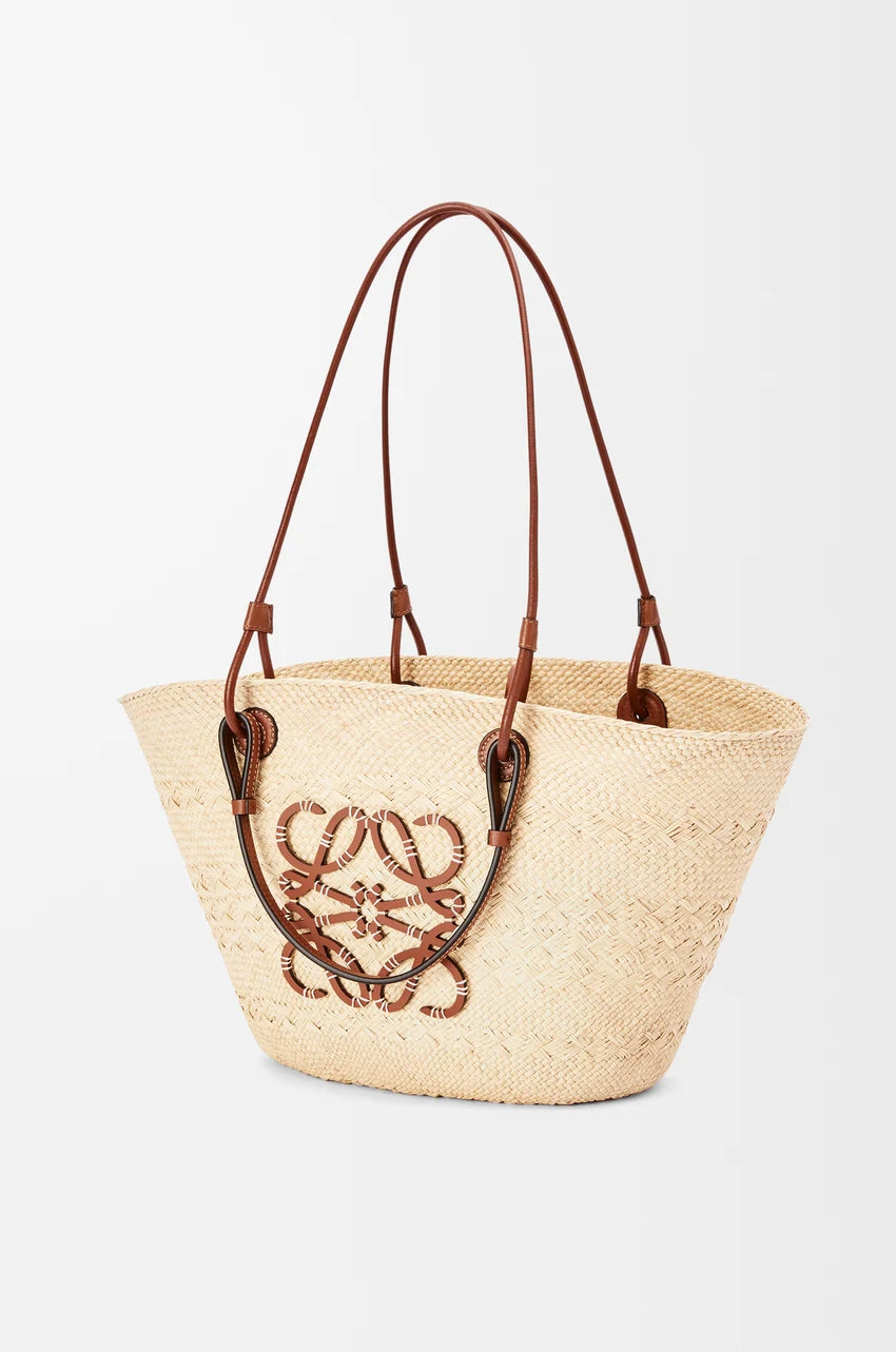 Luxurious Palm Leaf and Natural Tan Basket