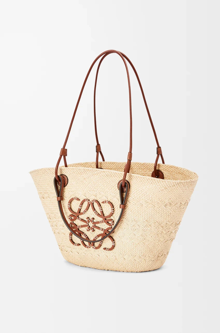 Luxurious Palm Leaf and Natural Tan Basket