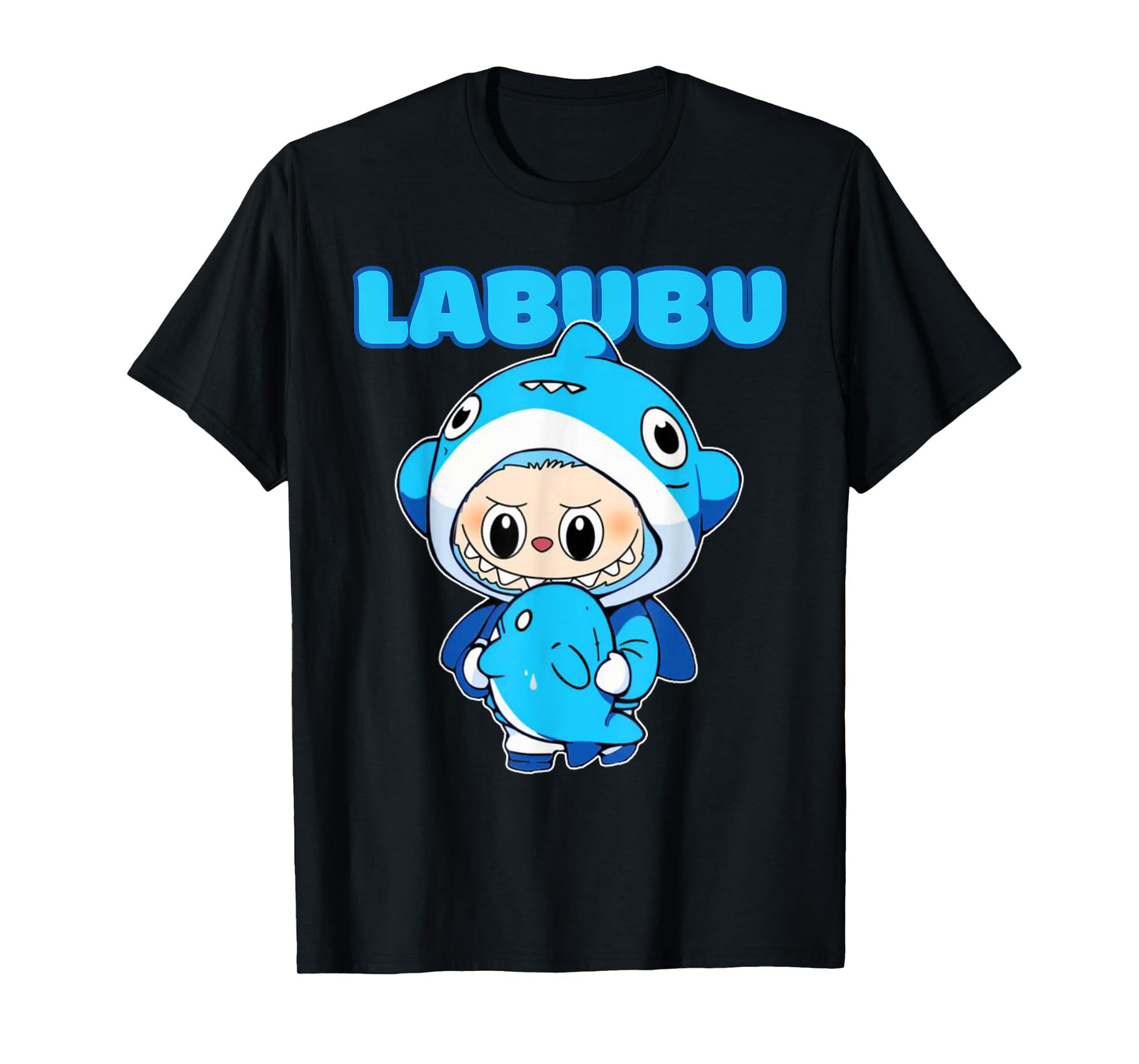 The Monsters Crew Neck Kurzarm T-Shirt Geschenk für Labubu-Liebhaber Schwarz