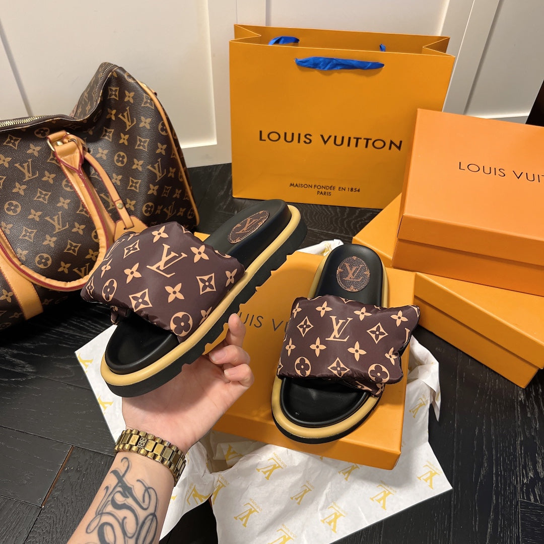 Par Vintage Print kardborre sandaler