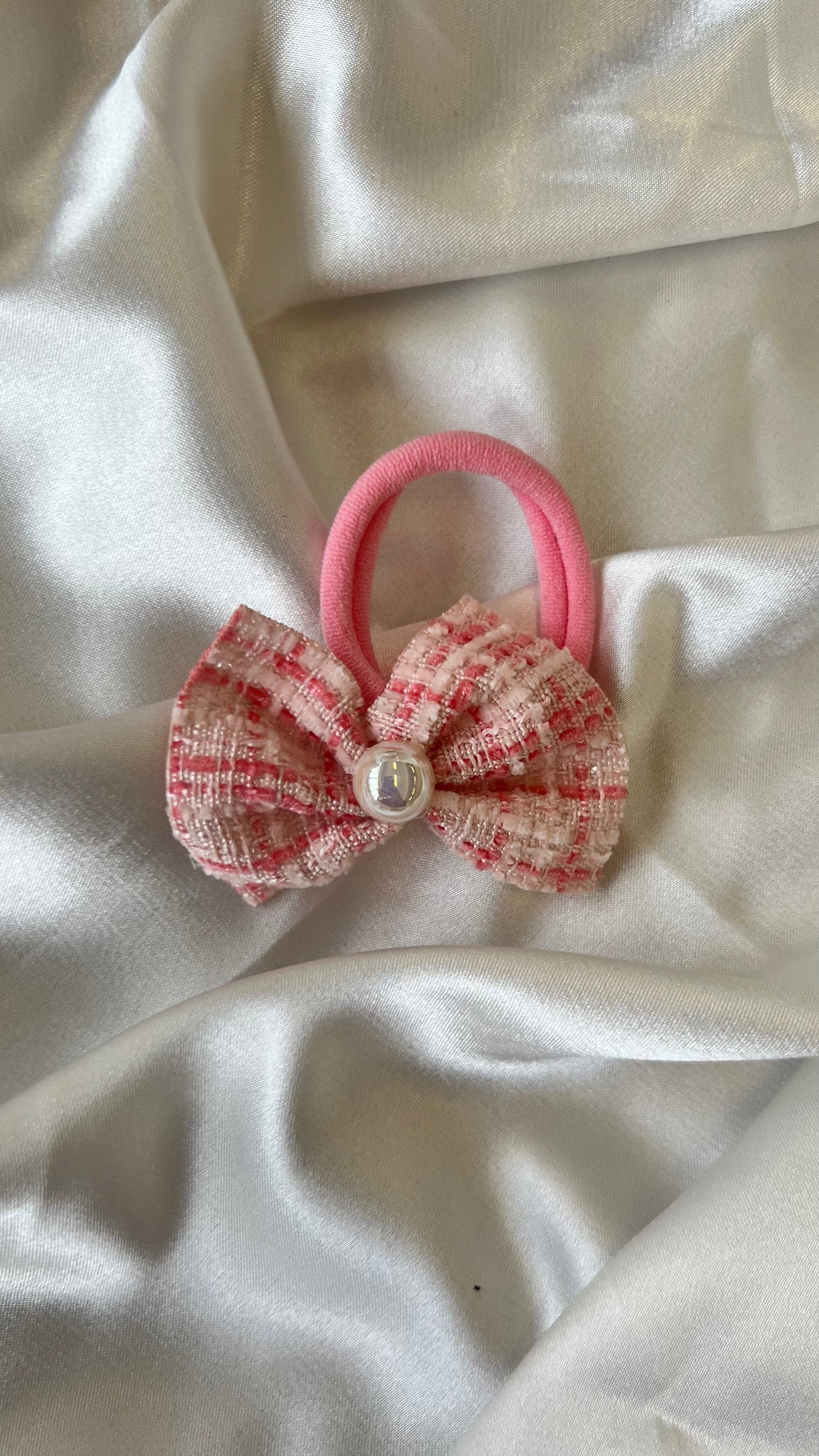 Labubu Sweet Tweed Dress Set - Pink with Matching Hair Bow