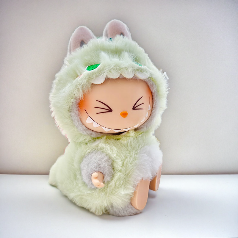 Labubu Mint Monster Outfit Set - zelená nadýchaná kostým