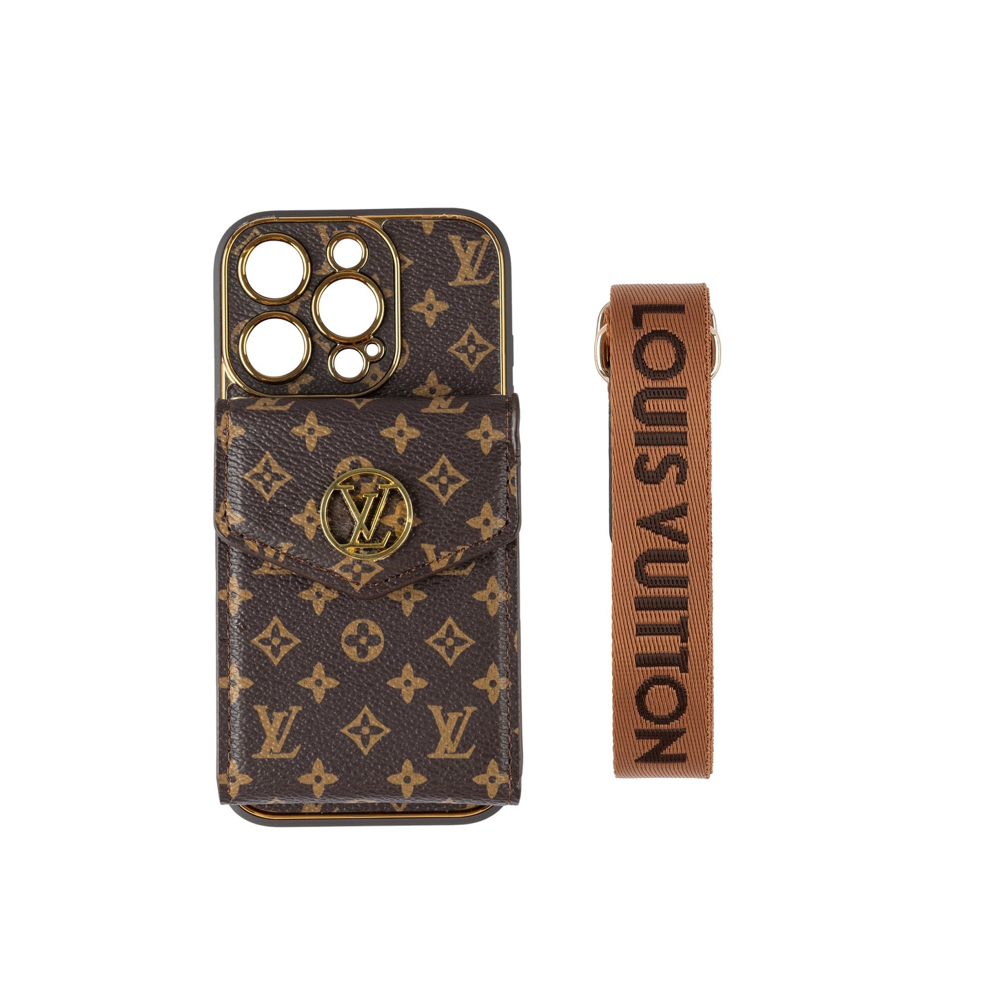 Luxurious Advanced Leather iPhone Case With Card Wallet And Strap
