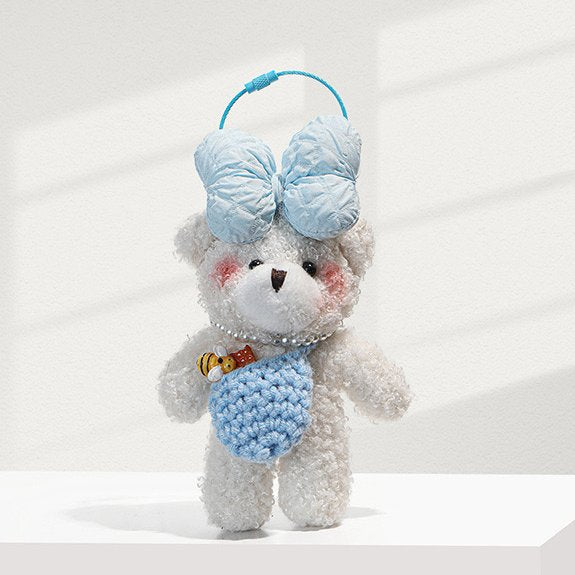 Azul Bolsa de osito de peluche de arco azul