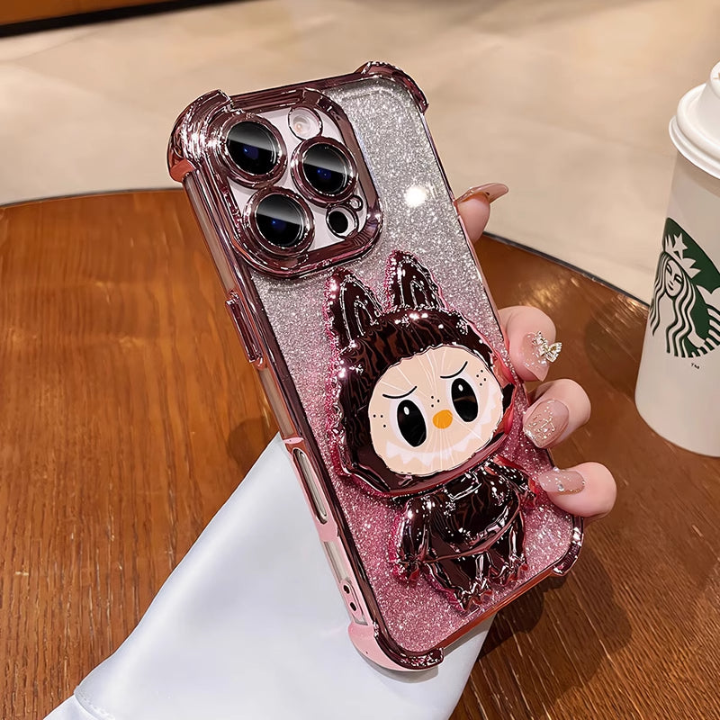 Labubu iPhone Case with Mirror & Stand
