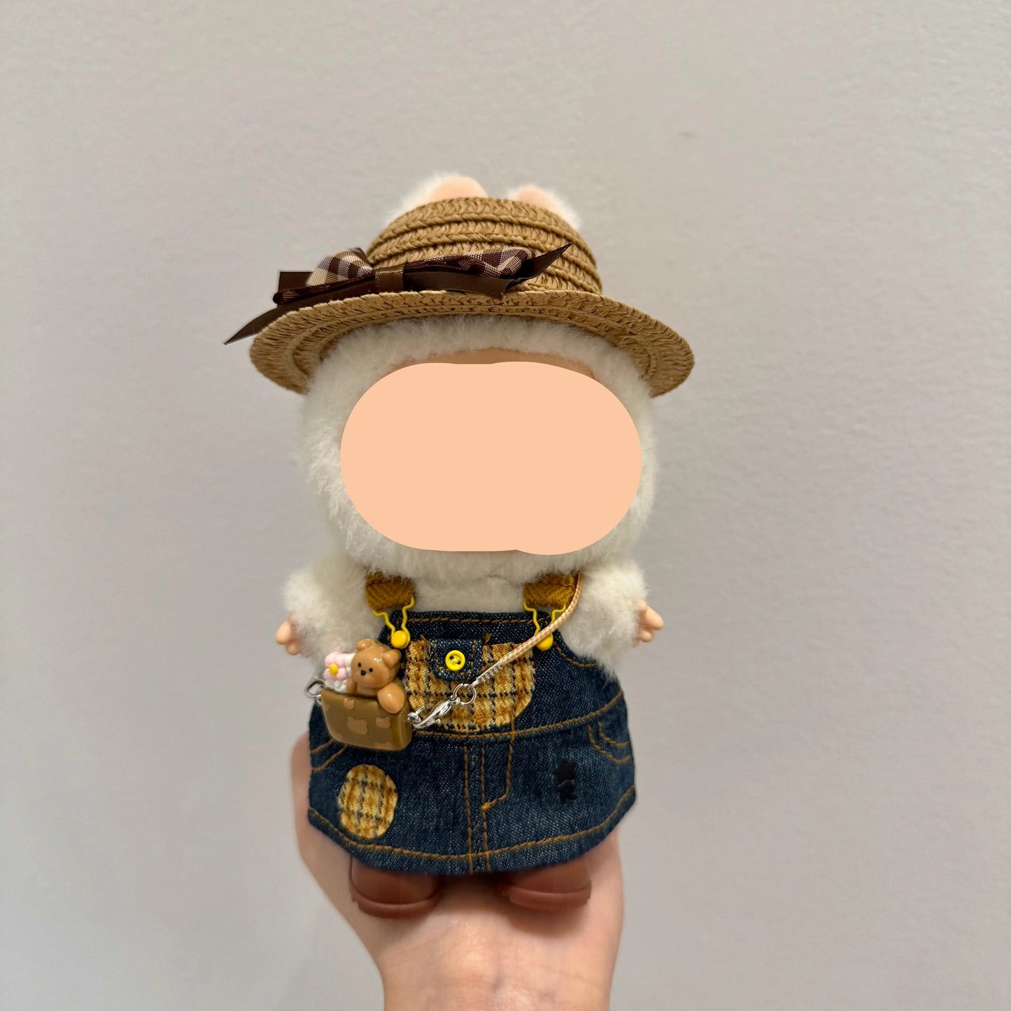 Labubo Have A Seat Clothes Denim overalls skirt Clothes Labubo Keychain Labubo Clothing