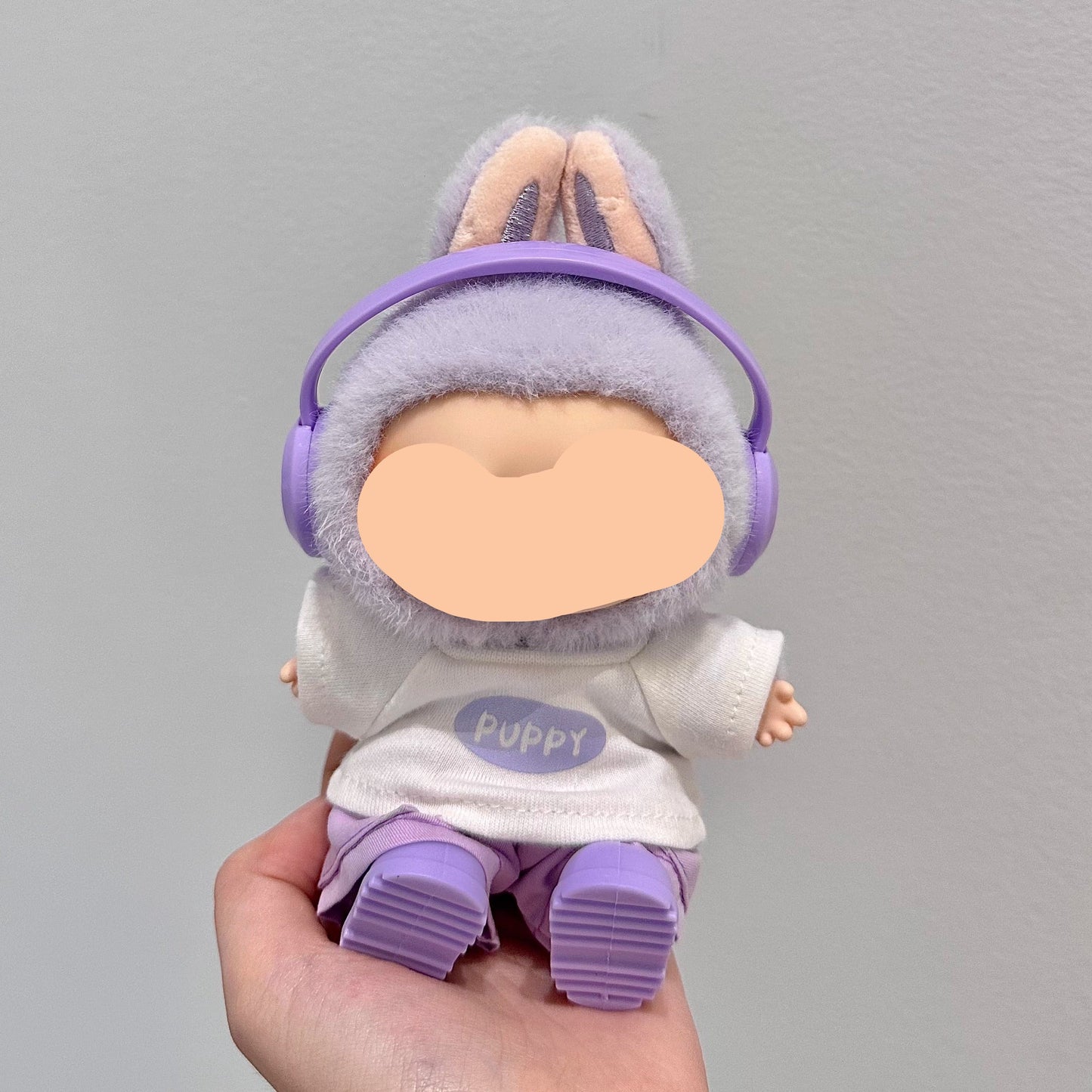 Have A Seat Labubo Outfits Purple Set + Headphone Accessories Fashion Keychain Labubo Clothing Labubo Outfit