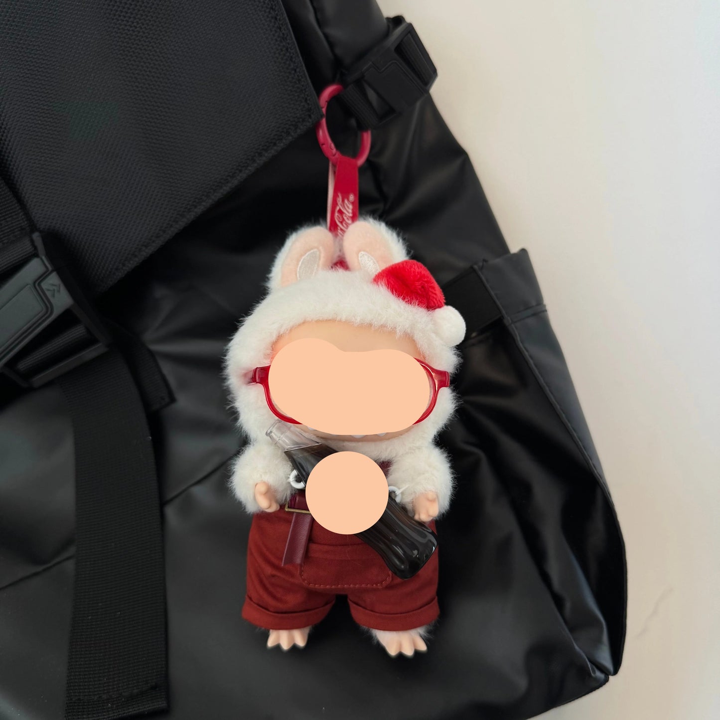 Macaron Clothes for Labubo Khaki Overalls With Glasses 17cm Labubo Clothing Keychain Labubo Clothes Overalls Have a Seat Labubo Doll Clothes