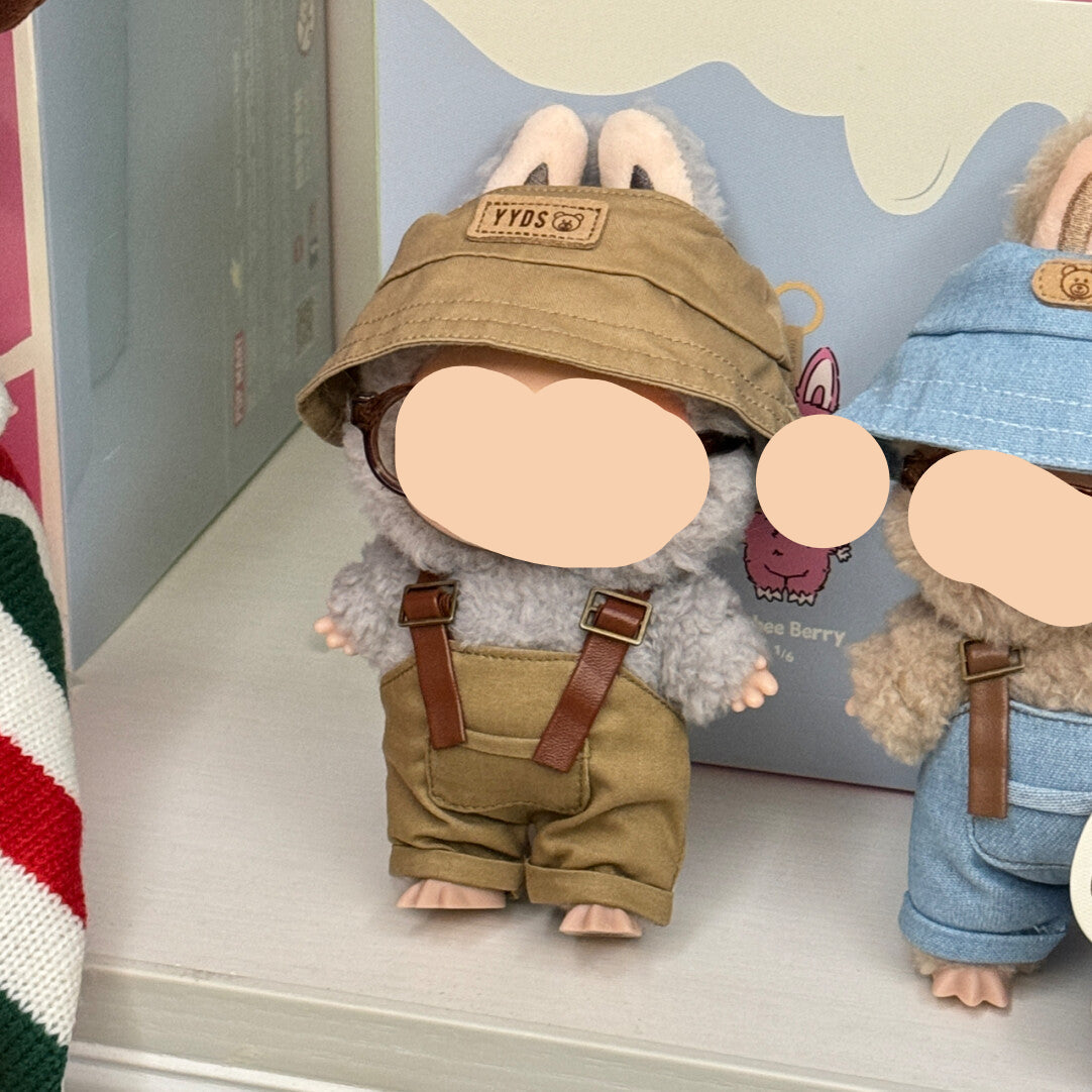 17cm Labubo Clothing Overalls Keychain Labubo Clothes Overalls Have a Seat Labubo Doll Clothes Macaron Clothes for Labubo
