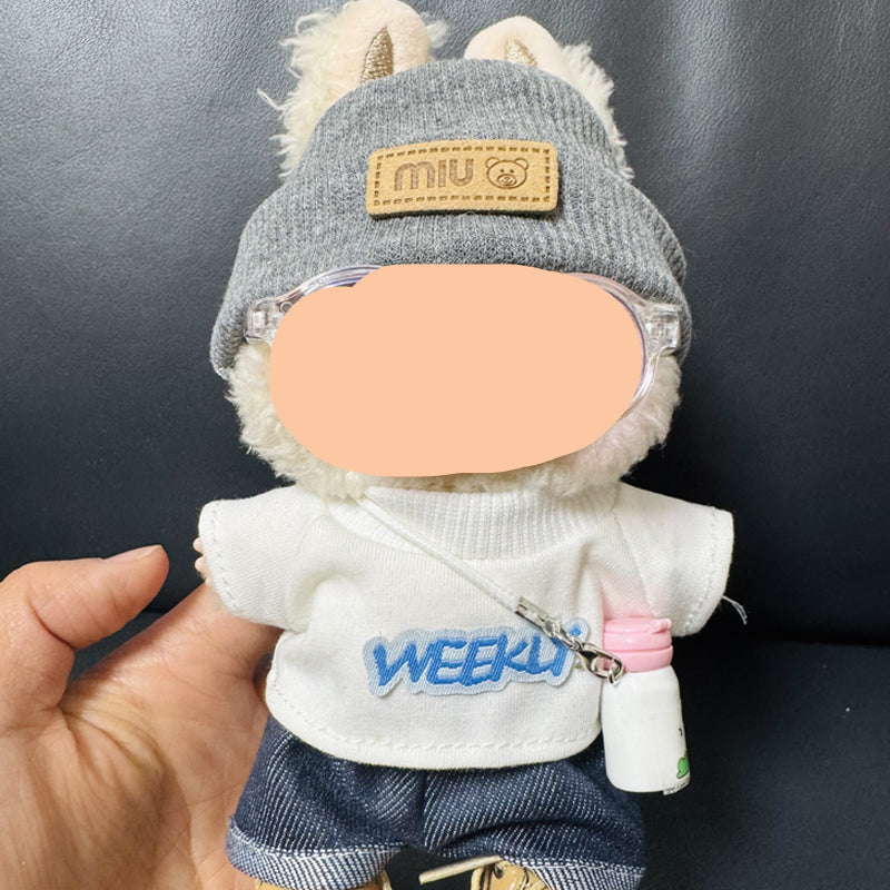 Clothes Labubo Shirt Jeans With Bottle Keychain Labubo Clothing Macaron Clothes for Labubo
