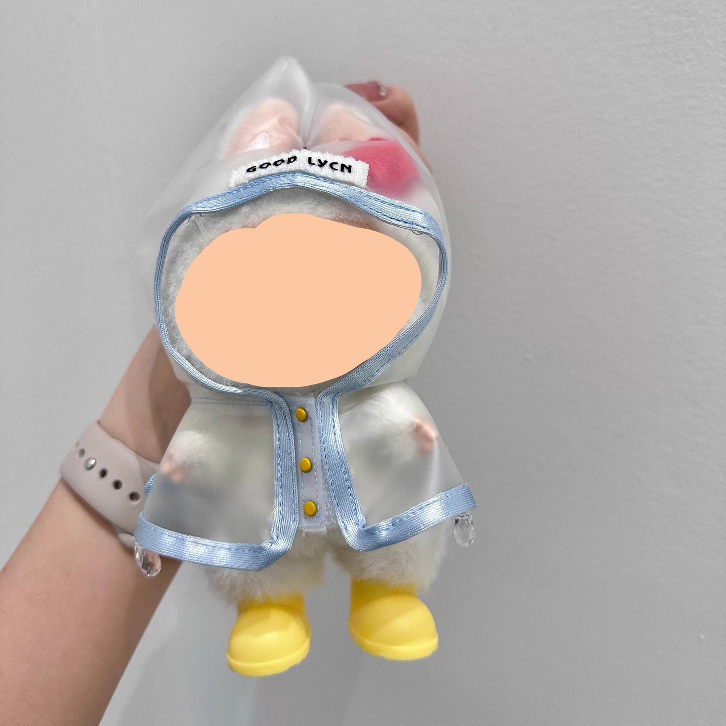 Raincoat + yellow rain boots Keychain Labubo Clothes Labubo Clothing Macaron Clothes for Labubo