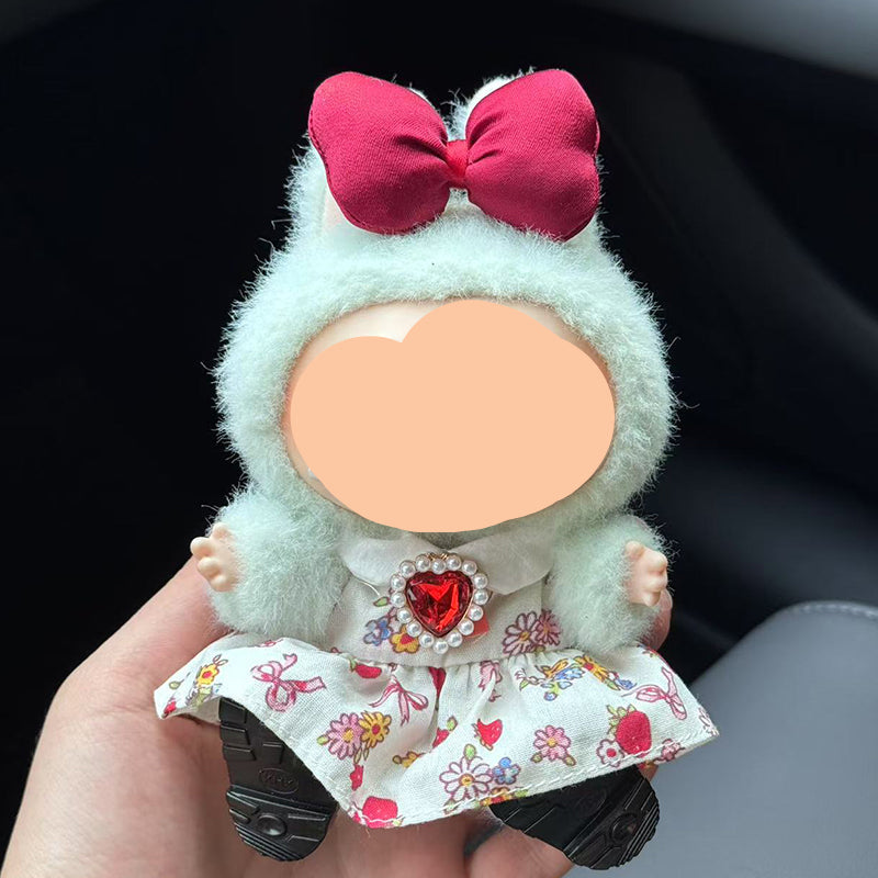 Pink Bow Straw Hat Labubo Clothes Keychain Labubo Clothing Labubo Keychain Labubo Clothing