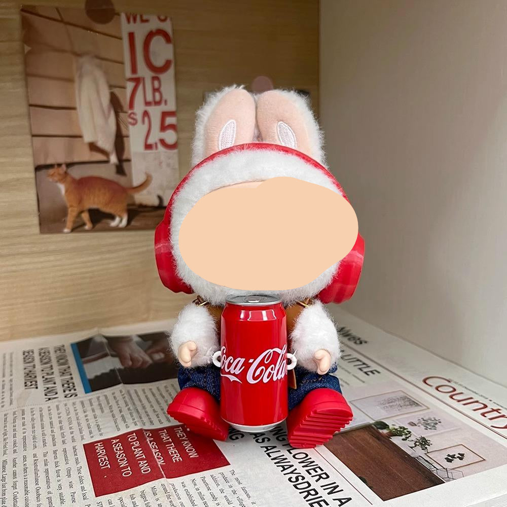 Cola Overalls Keychain Red boots Labubo Clothes 17cm Labubo Clothing Have a Seat Labubo Doll Clothes