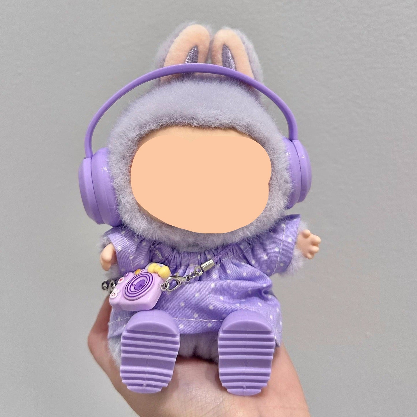 Labubo Clothes Purple Top + Hairbow Keychain Labubo Clothing Labubo Labubo Doll Clothes
