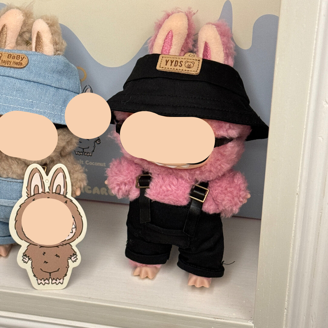 17cm Labubo Clothing Overalls Keychain Labubo Clothes Overalls Have a Seat Labubo Doll Clothes Macaron Clothes for Labubo