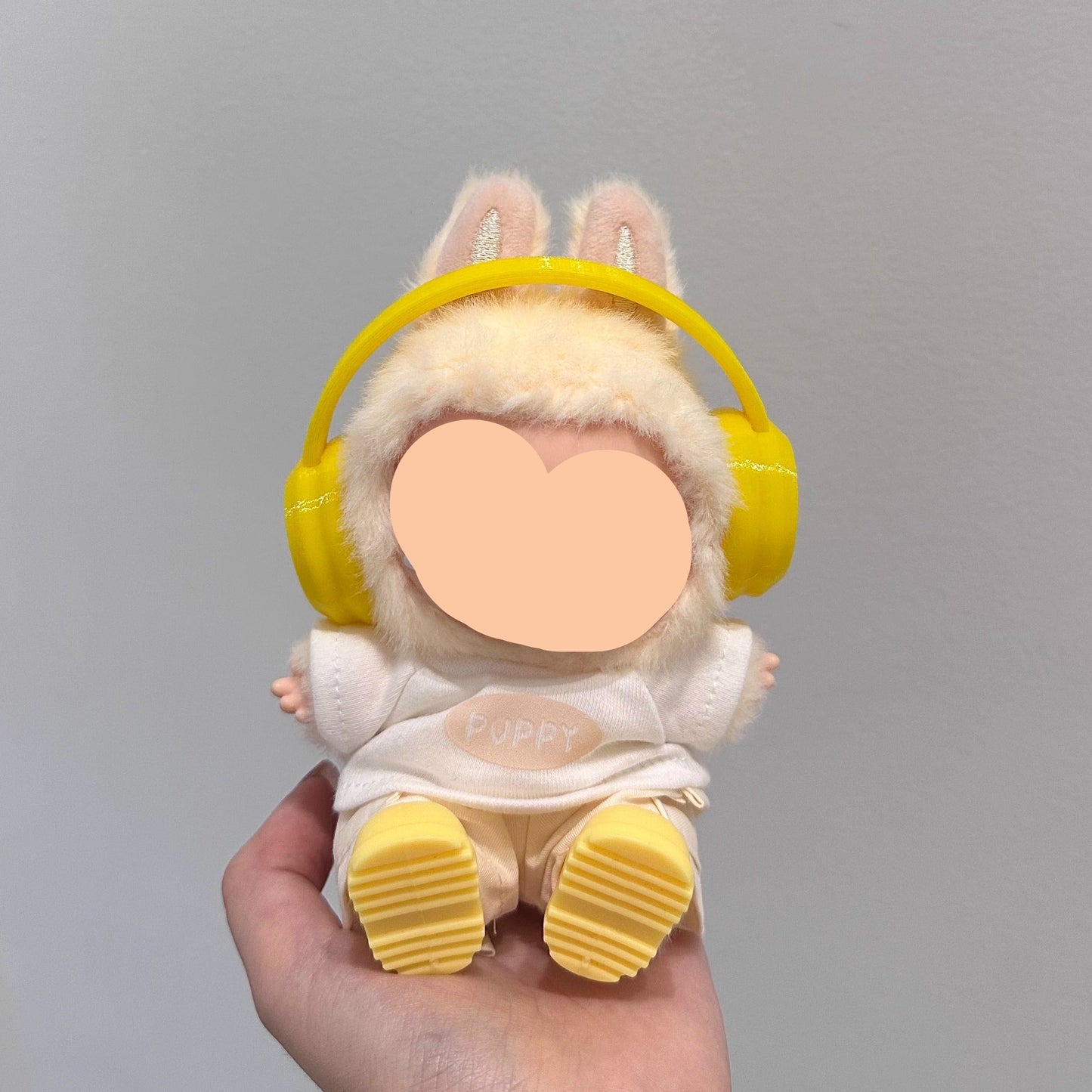 Have A Seat Labubo Outfits Yellow Set + Headphone Accessories Fashion Keychain Labubo Clothing Labubo Outfit