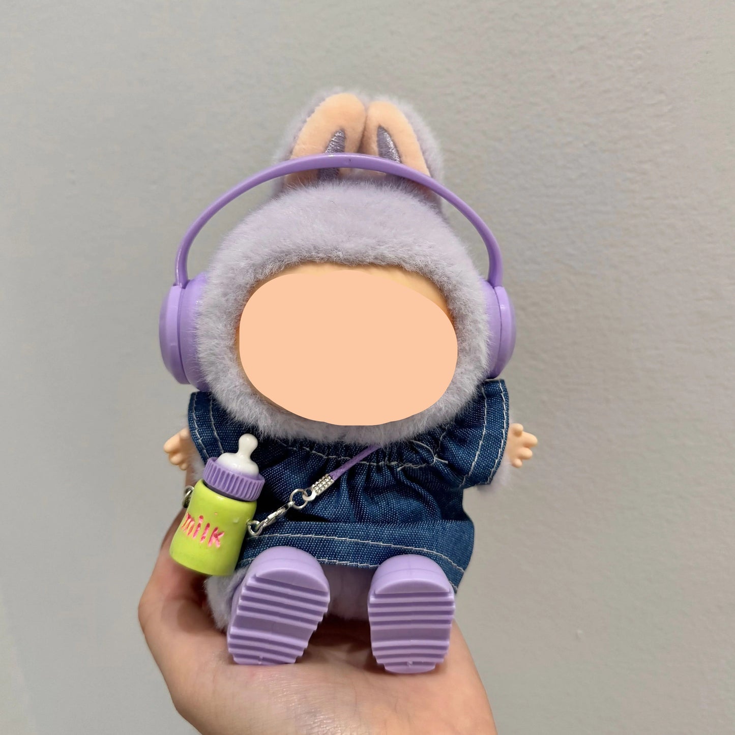 Labubo Clothes Denim Shirt + Headphone Keychain Labubo Clothing Labubo Labubo Doll Clothes